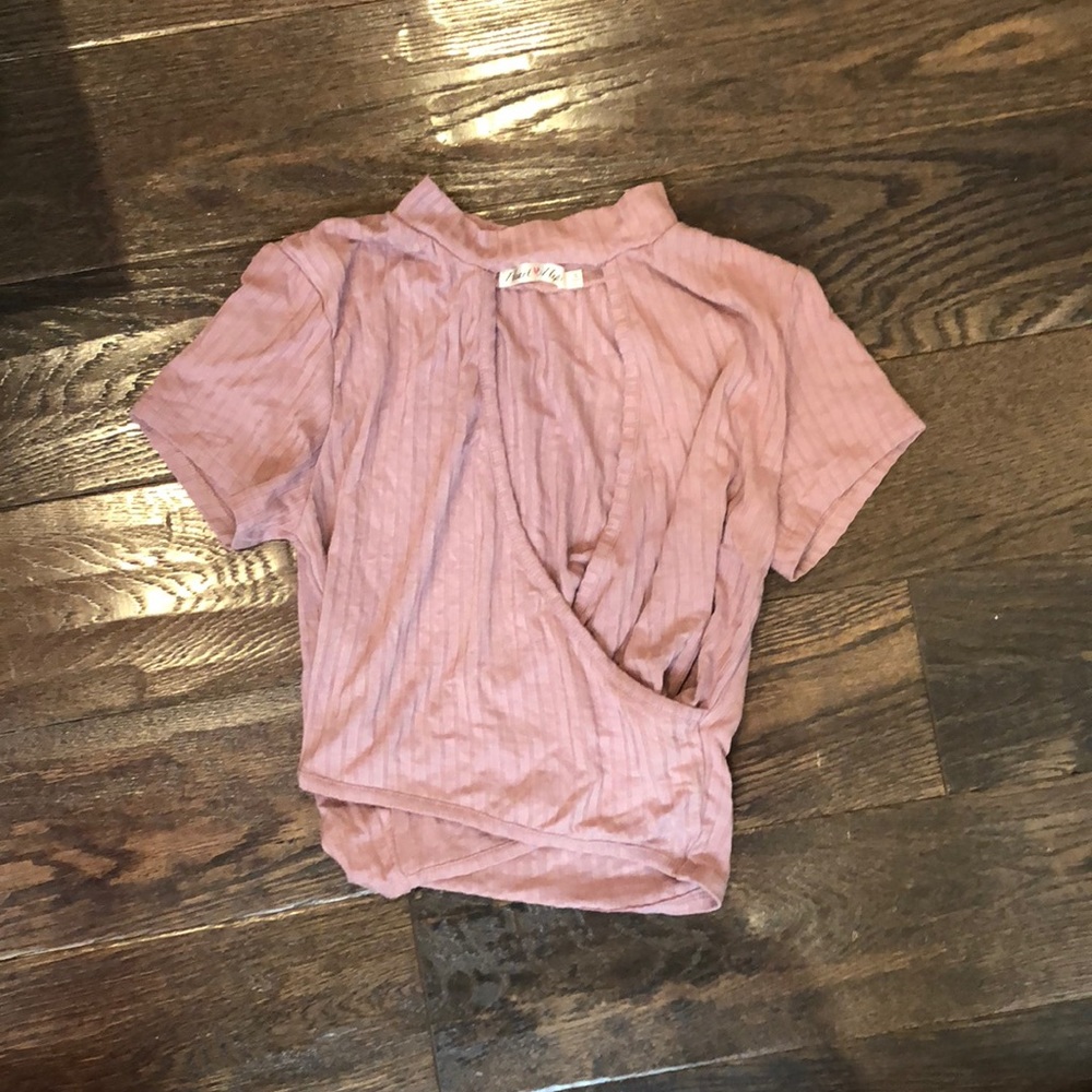 Crop top with open in front and chocked at top